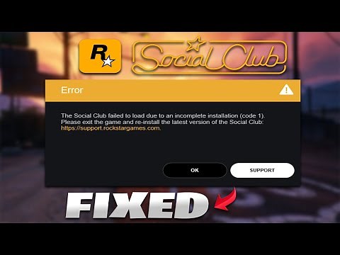 The social club failed to load due to an incomplete installation code 1✅ social club error gta 5 fix