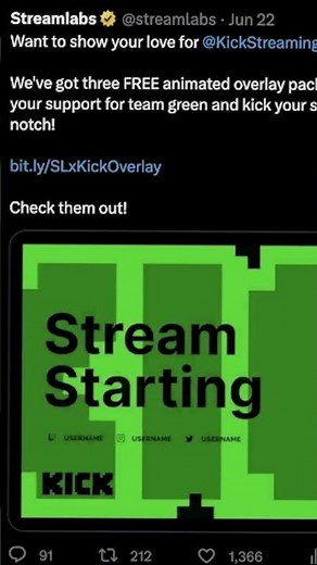 Streamlabs Has FREE Kick Overlays For Your Stream!
