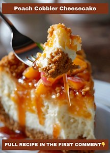 3.3K views · 12 reactions | Peach Cobbler Cheesecake Ingredients 1 ½ cups graham cracker crumbs ¼ cup granulated sugar 6 tablespoons unsalted butter, melted ...... Full Recipe in Coʍmеոτ  | Fresh Recipes | Facebook
