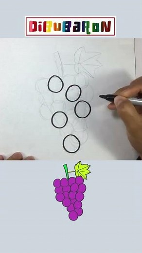 Dibujando uvas | Dibujos faciles