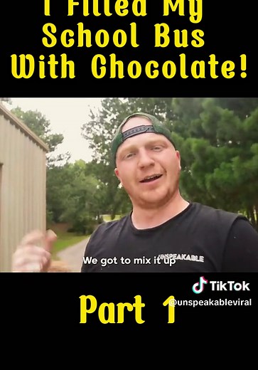 I Filled My School Bus With Chocolate #part1 #unspeakable #challenge #schoolbus #filled #chocolate #videoviral #fyp