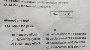 3 State and explain pauli's exclusion principle. Q. 14 Write th... | Filo