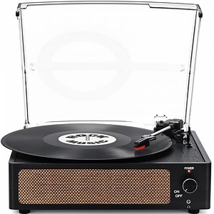RetroAudio Record Player Bluetooth Turntable Stereo Vinyl Wireless Audio Turntable, Dark Black - Walmart.com