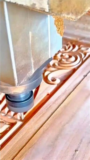 CNC Machine Router Carving Ornate Circular Pattern into a Wooden Surface