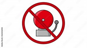 animation of the prohibited icon and the alarm bell icon Stock Video