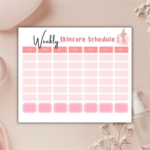 Weekly Skin Care Schedule | Skincare Routine Planner Printable | Skincare Calendar | Skincare Routine Schedule - Etsy UK