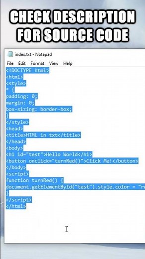 How to Create a Website using a Text Document #shorts #coding #programming