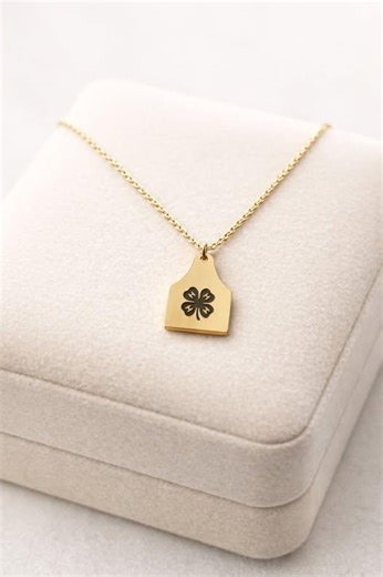 Cow Tag Necklace | Livestock Farm Jewelry | Silver or Gold Pendant - Etsy