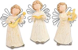 KERUITA Friendship Angel, Hand-Painted Statue Figurines,Set of 3 Memorial Gifts,Birthday Gifts