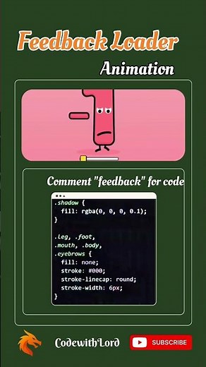 Feedback Loader Animation using HTML CSS | Creative UI Animation Tutorial 🔥 | CodewithLord