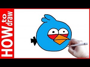 How to draw Angry Birds, Blue, Как нарисовать Энгри Бёрдс