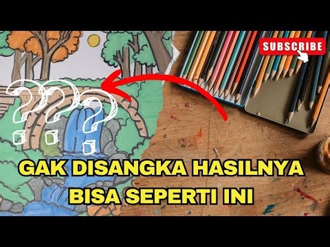 Cara menggambar dan mewarnai pemandangan taman