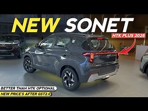 Kia Sonet Htk Plus 2026 New Updated Model GST Price Features Mileage All Details