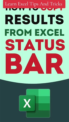 Copy Results or Values from Status Bar in #Excel #TikTokTaughtMe #tutorial #spreadsheet #excelpro