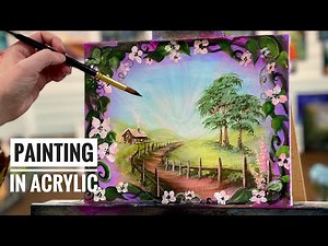 How To Paint A Pretty Country Lane In Acrylic 🎨 Step By Step!