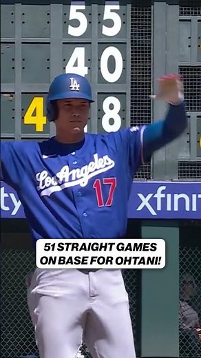 Ohtani extends his on-base streak in the 3rd inning today with an RBI double #Dodgers #baseball #mlb