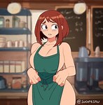 uraraka ochaco (boku no hero academia) drawn by imjustthatkinky_(voice_actor), lewdheart_(voice_actor), and suoiresnu | Danbooru