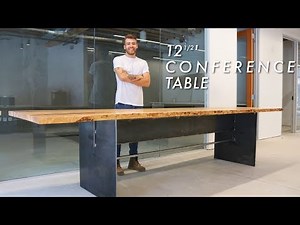 Building a Giant 12' Live Edge Conference Table // Woodworking