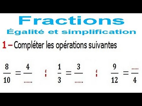 Maths 6ème - Fractions égalité et simplification Exercice 7