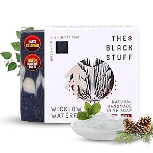 The Black Stuff All Natural Bar Soap for Men Handmade Cold Process Soaps with Organic Ingredients and Essential Oils - Mens Soap for Daily Use, Wicklow Waterfalls Body Soap