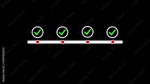 Online survey questionnaire with progress bar for compliance with regulations and service standards. Follow checklist of process steps and improve quality assurance. certification icon animation.