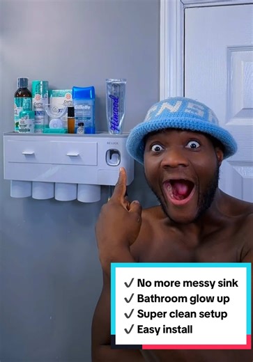 Modern Wall-Mounted Toothbrush Holder & Dispenser