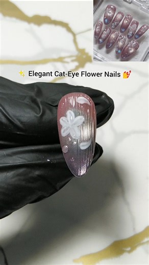 Mermaid Tail Nail Art 🧜‍♀️✨ | Cat Eye Nail Design#shorts