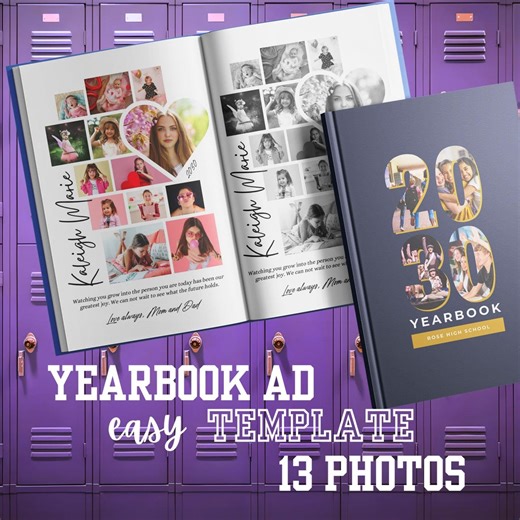 Full Page Yearbook Ad Template, Canva | Senior Shout Out Graduation Tribute Layout, Elementary Talent Show, Recital Program Ad Collage - Etsy