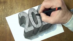 如何画3D的2019图案