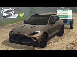 FS25 - 2023 Aston Martin DBX 707 with CAR TRAILER - NEW CAR MOD for Farming Simulator 2025 ROLEPLAY