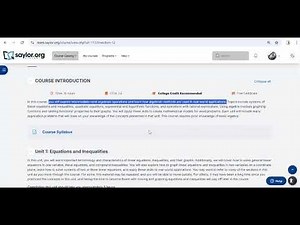 Applied College Algebra