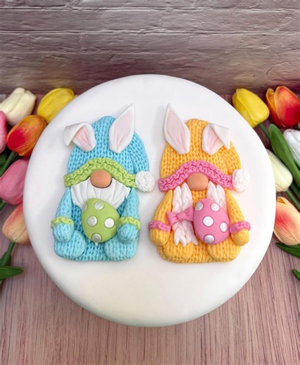 Edible Easter “bunny” Cake Topper. Sugarpaste Easter Gonk Decorations: Blue, Yellow, Pink, Green - Etsy