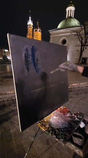 Night painting #artist #oilpainting #painting #art #plainair