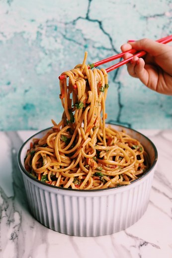 Cold Thai Noodle Salad Recipe with Sesame Peanut Sauce