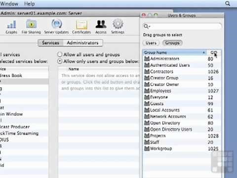 Controlling Access - Apple Mac 10.6 Server Tutorial