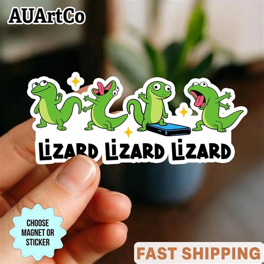 Tom the Lizard Sticker, Lizard Lizard Lizard Stickers, Funny Cartoon Lizard Meme Sticker, Cute Gecko Character, Laptop Sticker, Waterproof - Etsy UK