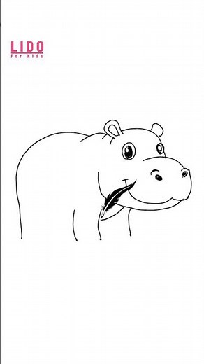 How to Draw a Super Cute Hippo! Easy Drawing for Kids & Beginners #lidoartworks