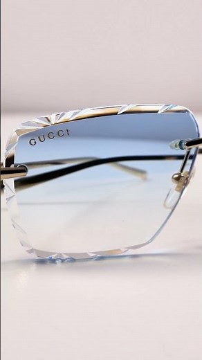 Gucci GG1703 • CUSTOM Diamond Cut Blue Gradient 30-0% lenses with Gold Flash Mirror Coating #eyewear