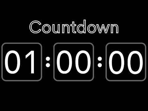 1 Hour Countdown Timer 🧡 No Background 🧡 ASMR Tick Tock | Minimal & Distraction-Free