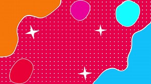 Abstract colorful background with shapes and stars. motion graphic animation background. Abstract colorful design. Dynamic futuristic shapes