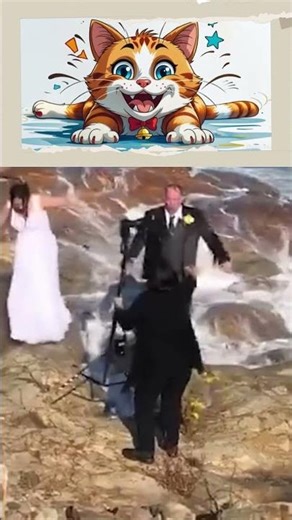 Perfect Wedding Shot… Then THIS Happened 😂🌊Wedding fail