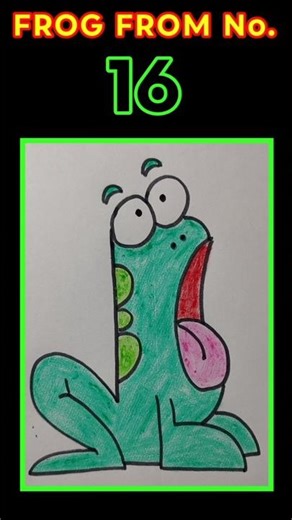 HOW TO DRAW A FROG 🐸 FROM NO. 16 #shorts #drawing