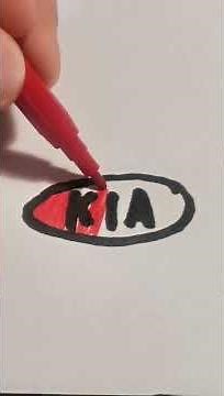 How to draw KIA step by step, tutorial. #Shorts