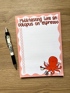 Espresso Octopus To-do List Notepad: Funny A5 Stationery - Etsy UK