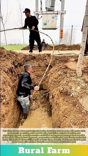 Pushing a 20-Meter Rod Under a Solid Road: DIY Horizontal Boring Low-Cost Pipe Laying Technique
