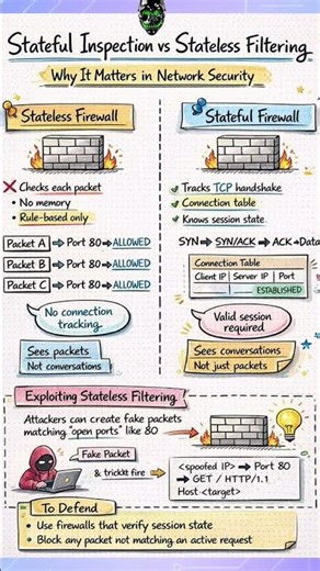 Stateful vs Stateless Firewalls — How Attackers Bypass Blind Filtering #kali #cybersecurity