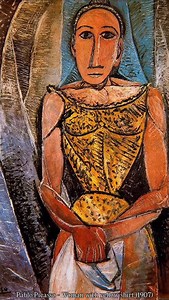 Pablo Picasso - Woman with yellow shirt (1907) #pablo #picasso #pablopicasso | Contemporary Art