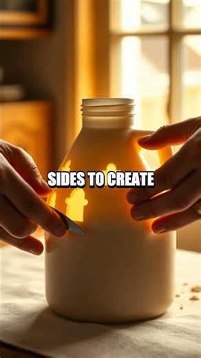 Milk Jug Lantern from Scraps