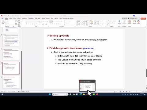 2 Solidworks Simulation Design Study Setting the Goals