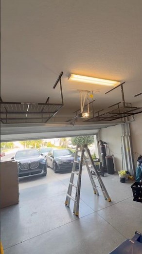 Garage Ceiling Storage Installation 🔥 Clean Overhead Rack Setup